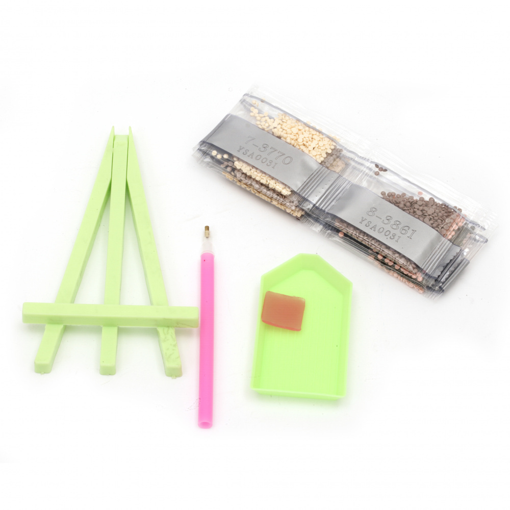 “Snow Horses” Diamond Painting – 21×25 cm, Round Diamonds, Partial Drill, YSA2192 – Majestic and Dynamic Art Project, Perfect for Elegant and Winter-Inspired Home Décor