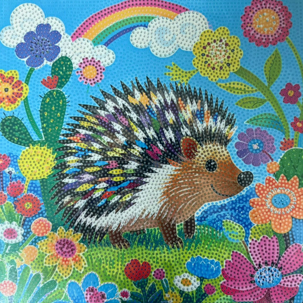 Pictură cu diamante adorabilă 30 x 30 cm, cu diamante rotunde - acoperire parțială „Arici” MKX17351