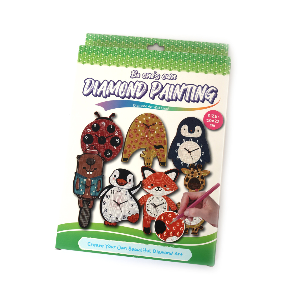 Lovely Ladybug Diamond Painting Clock Kit 20x22 cm – Perfect for Creative Home Décor and Nature Art Lovers DZBCX17361