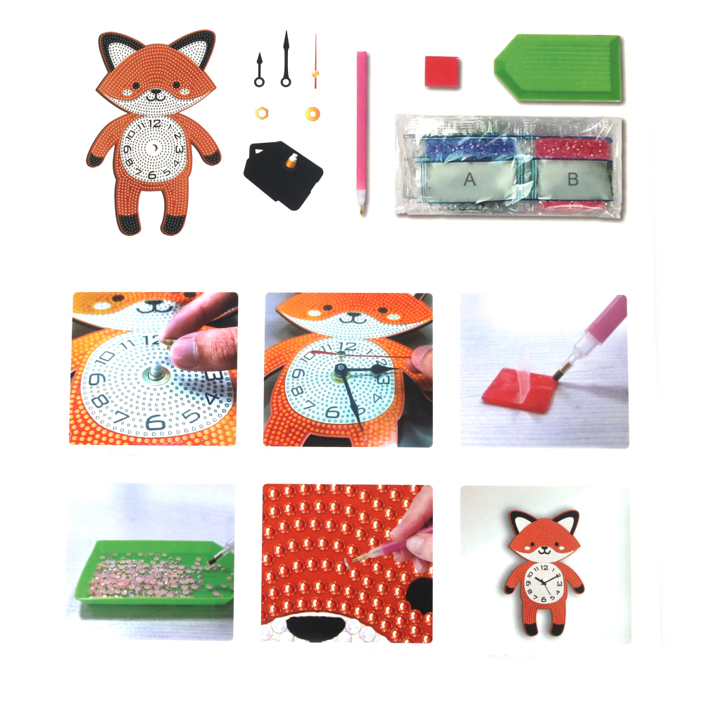 Lovely Ladybug Diamond Painting Clock Kit 20x22 cm – Perfect for Creative Home Décor and Nature Art Lovers DZBCX17361