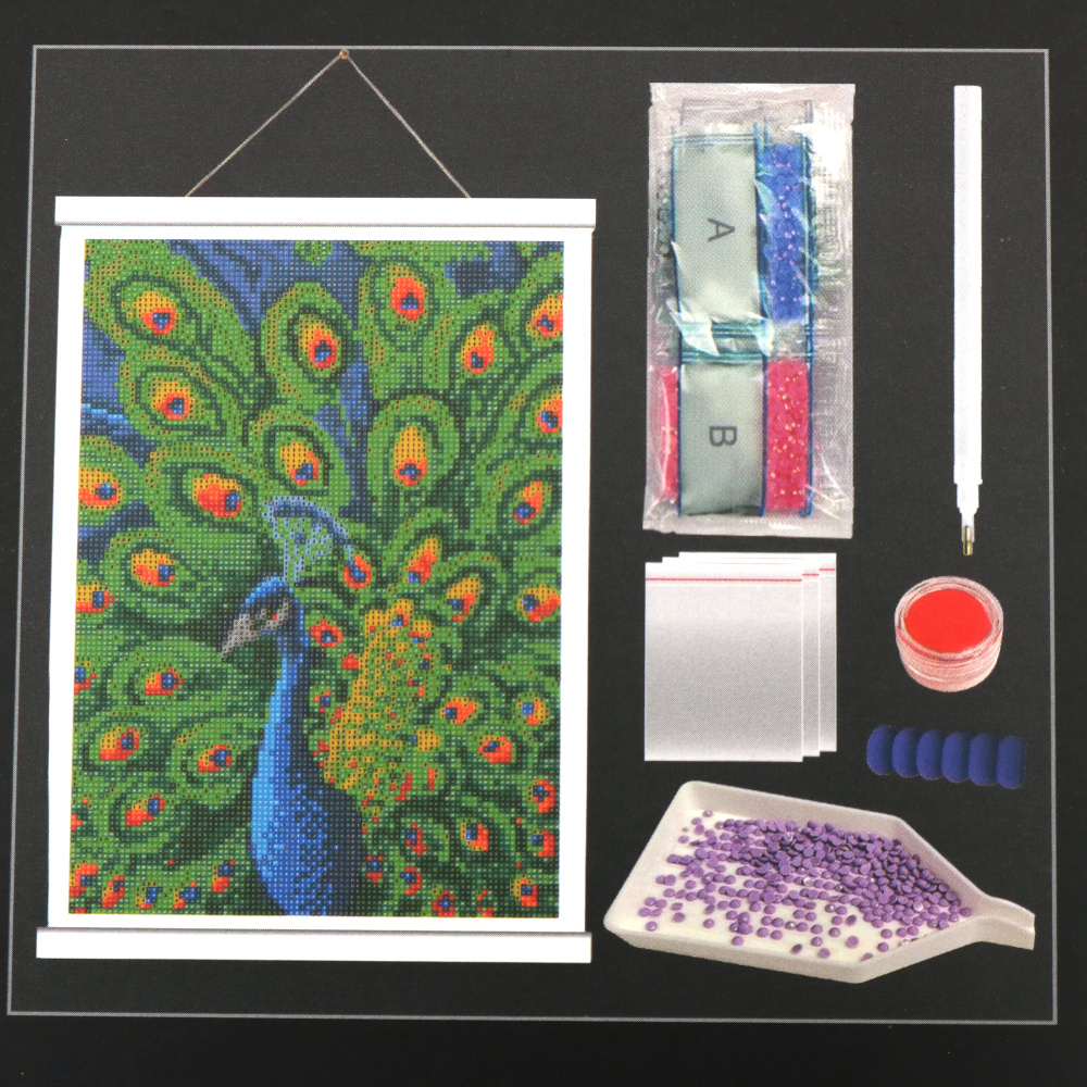 Pictură cu diamante Trei fluturi grațioși 40x50 cm, diamante rotunde – Full Drill cu ramă parțială – perfectă pentru artă inspirată de natură și decor elegant al casei JSFH78641