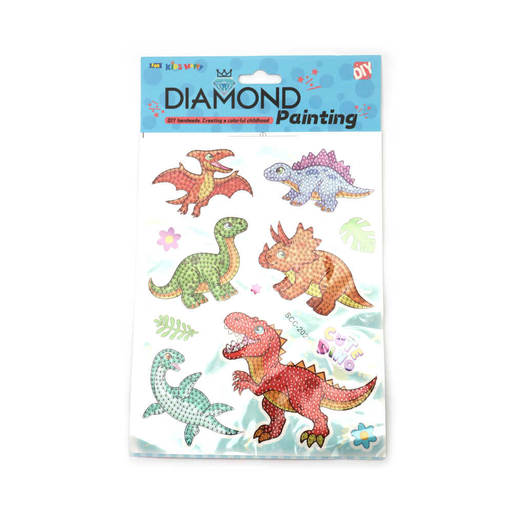 Kit Pictură cu Diamante – Stickere cu Dinozauri Adorabili, Perfect pentru Copii, Distracție Creativă și Proiecte DIY SCC202
