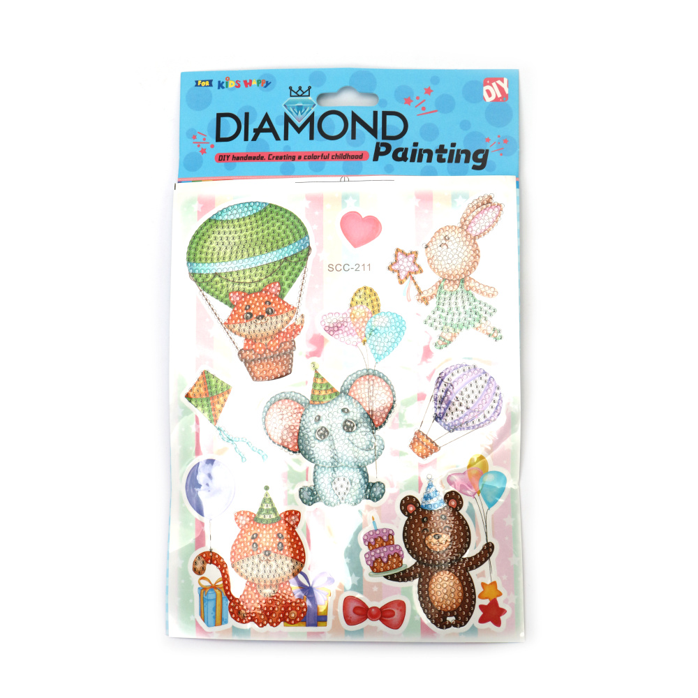 Kit Pictură cu Diamante cu Autocolante cu Animale Drăguțe – Ideal pentru Copii, Iubitori de Animale și Activități Creative DIY, SCC211