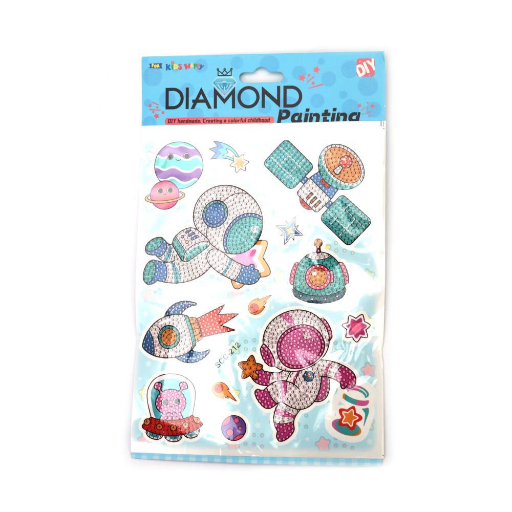 Kit pictură cu diamante – stickere Exploratori Spațiali Aventuroși, perfect pentru copii, artă galaxie și distracție creativă DIY SCC212