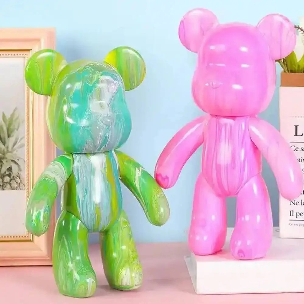 Set de colorat creativ ursuleț 22x13 mm cu 3 culori de vopsele - gamă mov