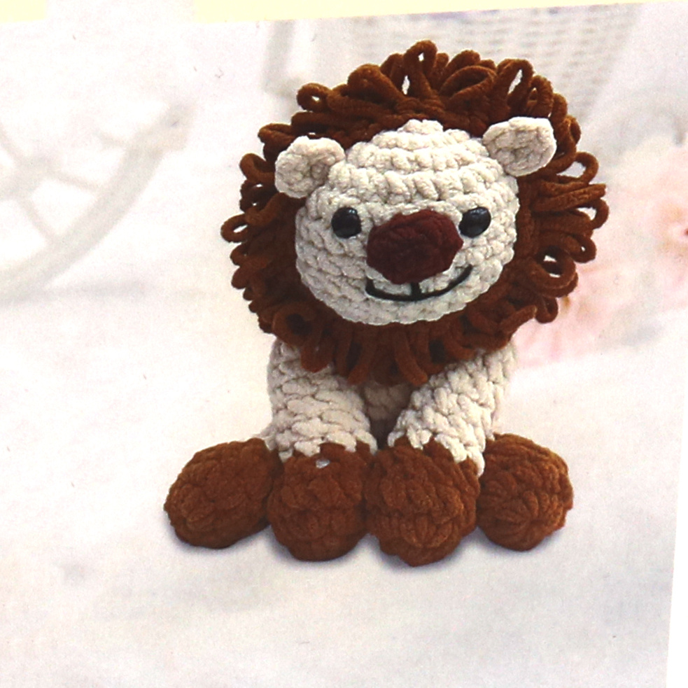 Kit de croșetat Amigurumi fermecător „Micul leu”, 50×50×50 mm, GZ6064 – Un proiect distractiv și creativ pentru iubitorii de croșetat și un cadou minunat lucrat manual