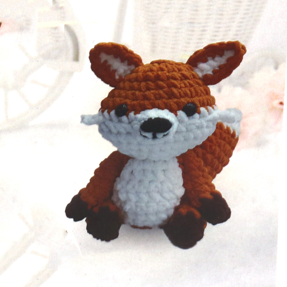 Kit de croșetat Amigurumi fermecător „Vulpe”, 50×50×50 mm, GZ6065 – Un proiect de croșetat distractiv și creativ, perfect pentru cadouri lucrate manual și decor confortabil