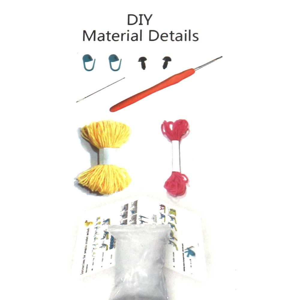 Kit adorabil de croșetat Amigurumi „Rățușcă galbenă”, 60×45×50 mm, GZ2001 – Perfect pentru proiecte drăguțe de croșetat, cadouri lucrate manual și distracție creativă DIY