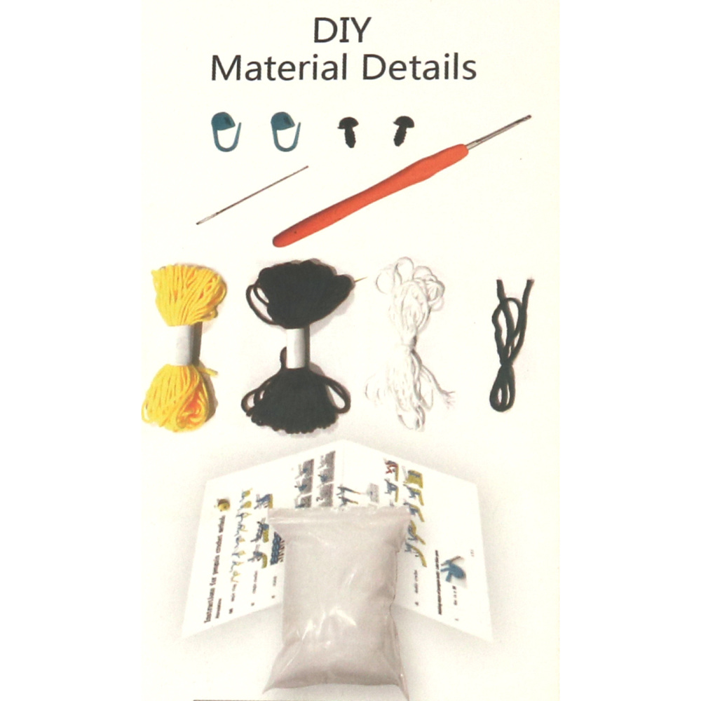 Kit adorabil de croșetat Amigurumi „Albină”, 60×45×50 mm, GZ2005 – Perfect pentru proiecte distractive de croșetat DIY și cadouri lucrate manual