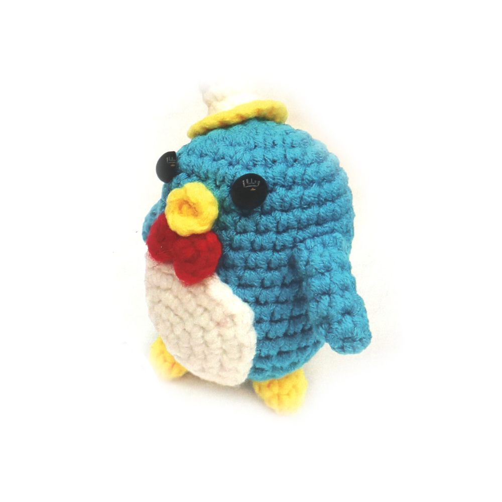 Adorabil kit de croșetat Amigurumi „Pinguin albastru”, 60×45×50 mm, GZ2010 – Perfect pentru proiecte distractive de croșetat, cadouri lucrate manual și pasionați de meșteșuguri