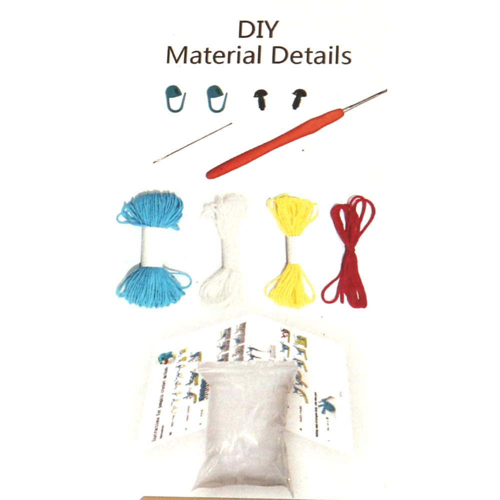 Adorabil kit de croșetat Amigurumi „Pinguin albastru”, 60×45×50 mm, GZ2010 – Perfect pentru proiecte distractive de croșetat, cadouri lucrate manual și pasionați de meșteșuguri