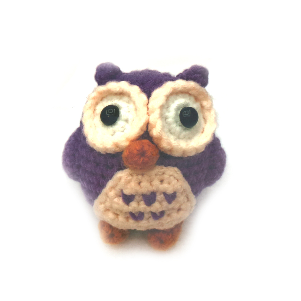 Kit croșetat Amigurumi fermecător „Bufniță”, 60×45×50 mm, GZ2015 – Un proiect croșetat drăguț și creativ, perfect pentru cadouri lucrate manual și decor confortabil pentru casă