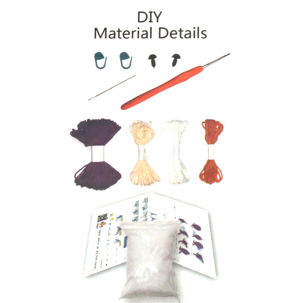 Kit croșetat Amigurumi fermecător „Bufniță”, 60×45×50 mm, GZ2015 – Un proiect croșetat drăguț și creativ, perfect pentru cadouri lucrate manual și decor confortabil pentru casă