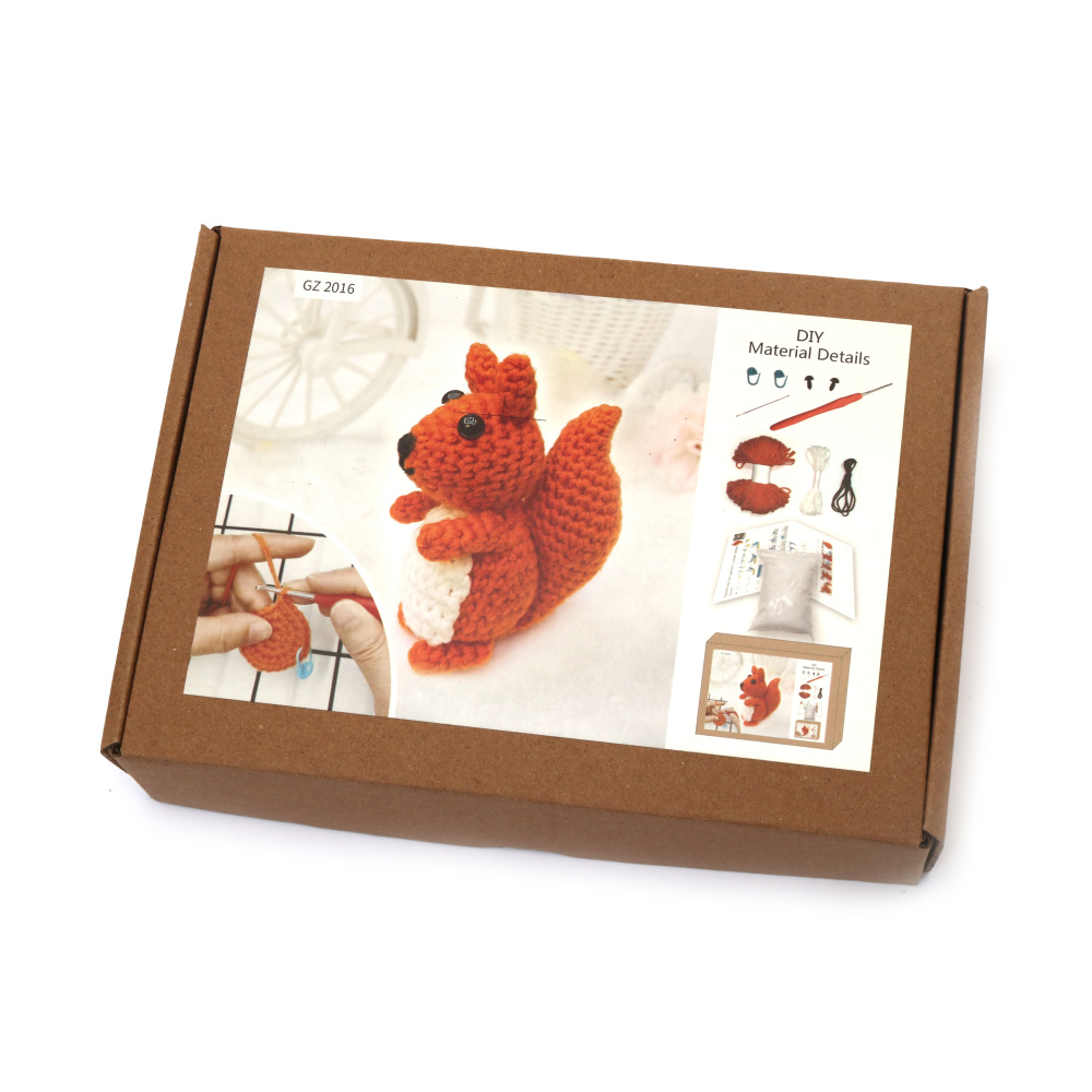 Kit de croșetat Creative AMIGURUMI 60x45x50 mm - veveriță GZ2016