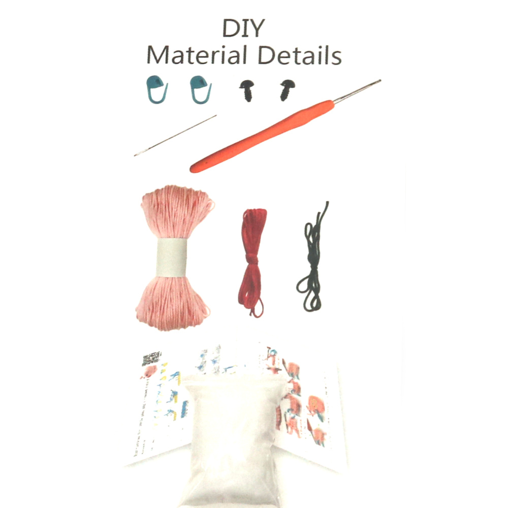 Adorabil kit de croșetat Amigurumi „Purceluș”, 60×45×50 mm, GZ2040 – Un proiect de croșetat distractiv și emoționant, perfect pentru cadouri lucrate manual și decor inspirat de fermă