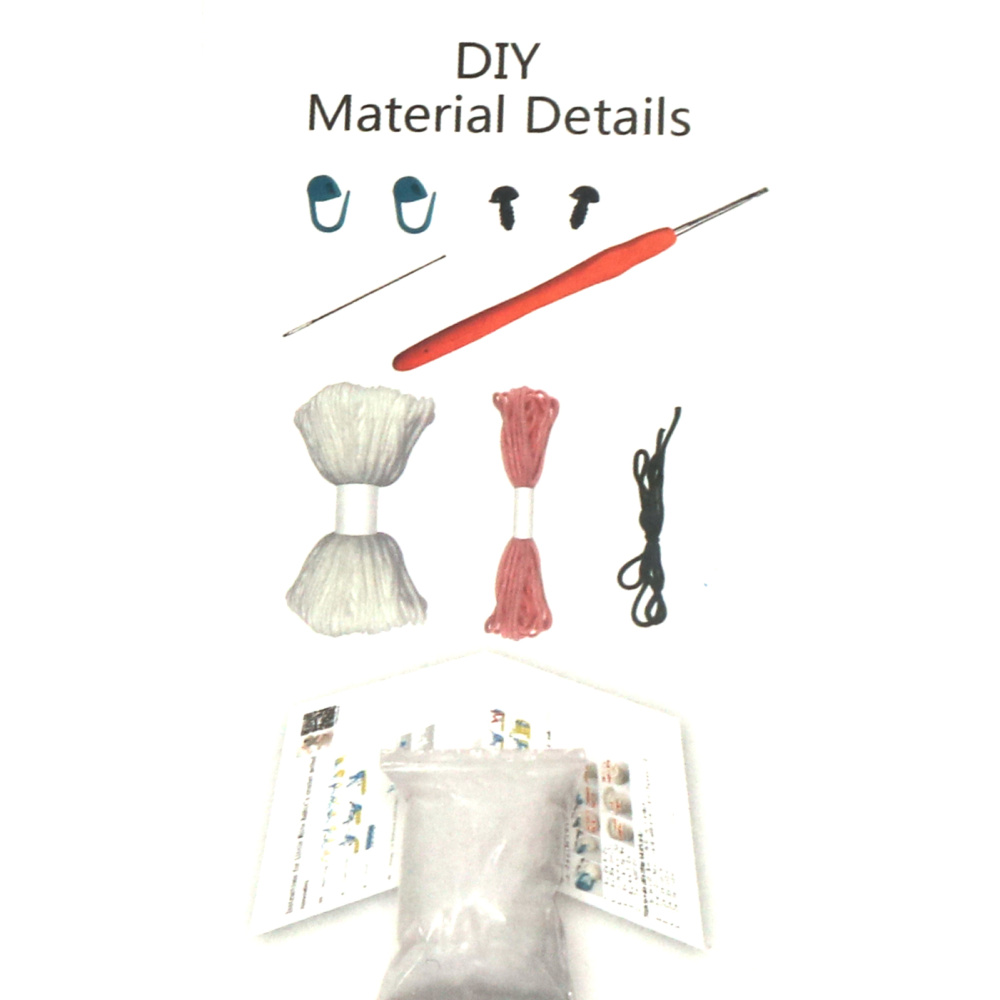 Kit de croșetat Amigurumi drăguț „Iepuraș”, 60×45×50 mm, GZ2042 – Un proiect de croșetat încântător, perfect pentru cadouri lucrate manual, decorațiuni de primăvară și distracție creativă