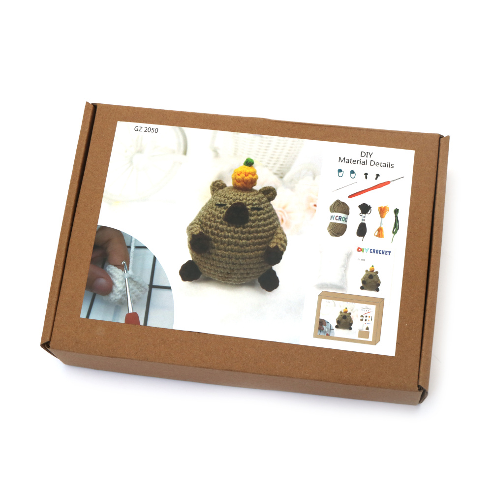 Kit de croșetat Creative AMIGURUMI 60x45x50 mm - capibara GZ2050