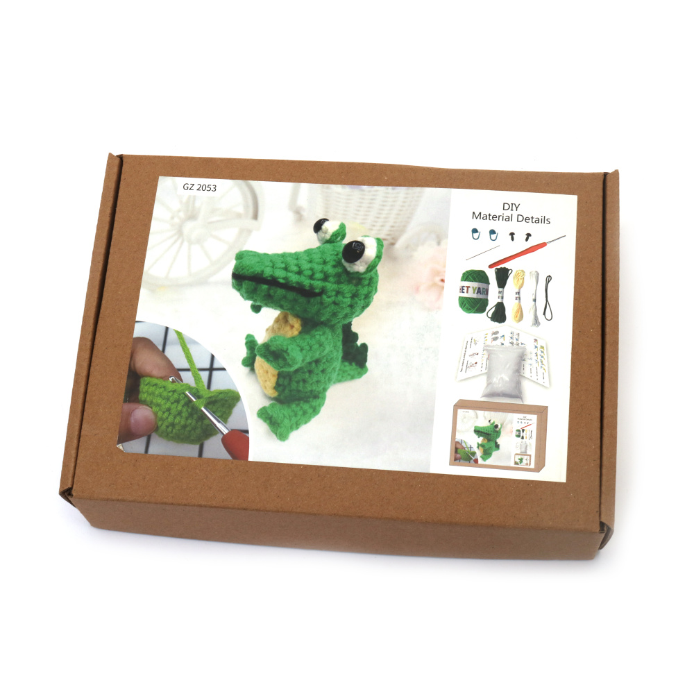 Kit de croșetat Creative AMIGURUMI 60x45x50 mm - crocodil GZ2053