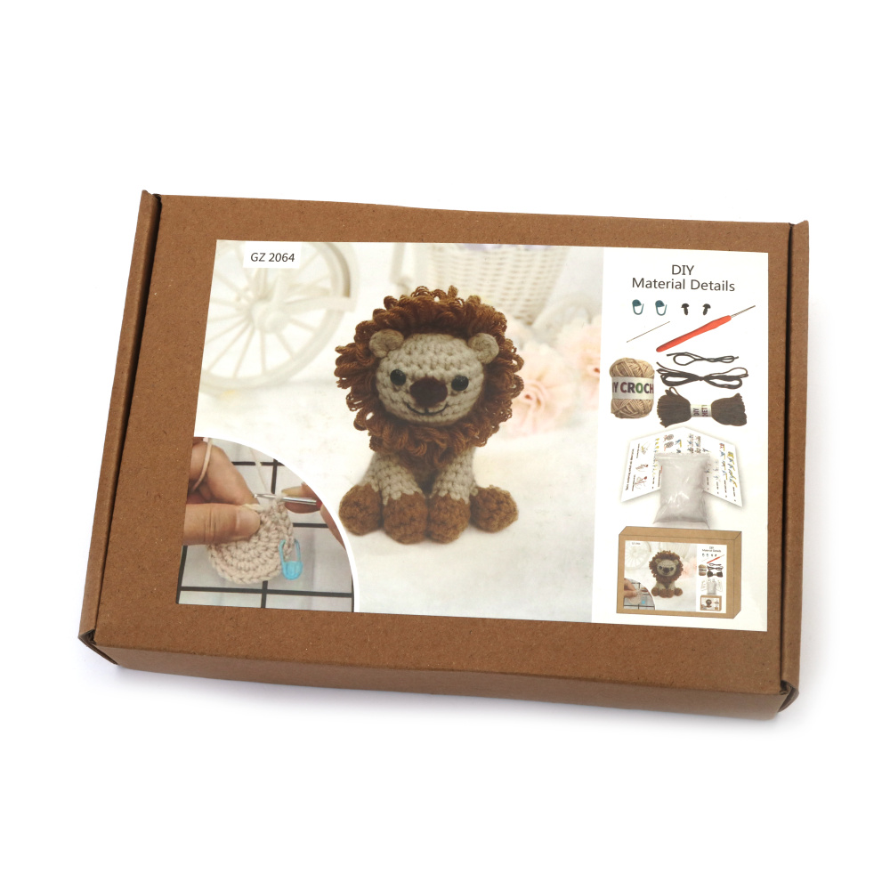 Kit de croșetat Creative AMIGURUMI 60x45x50 mm - leu mic GZ2064