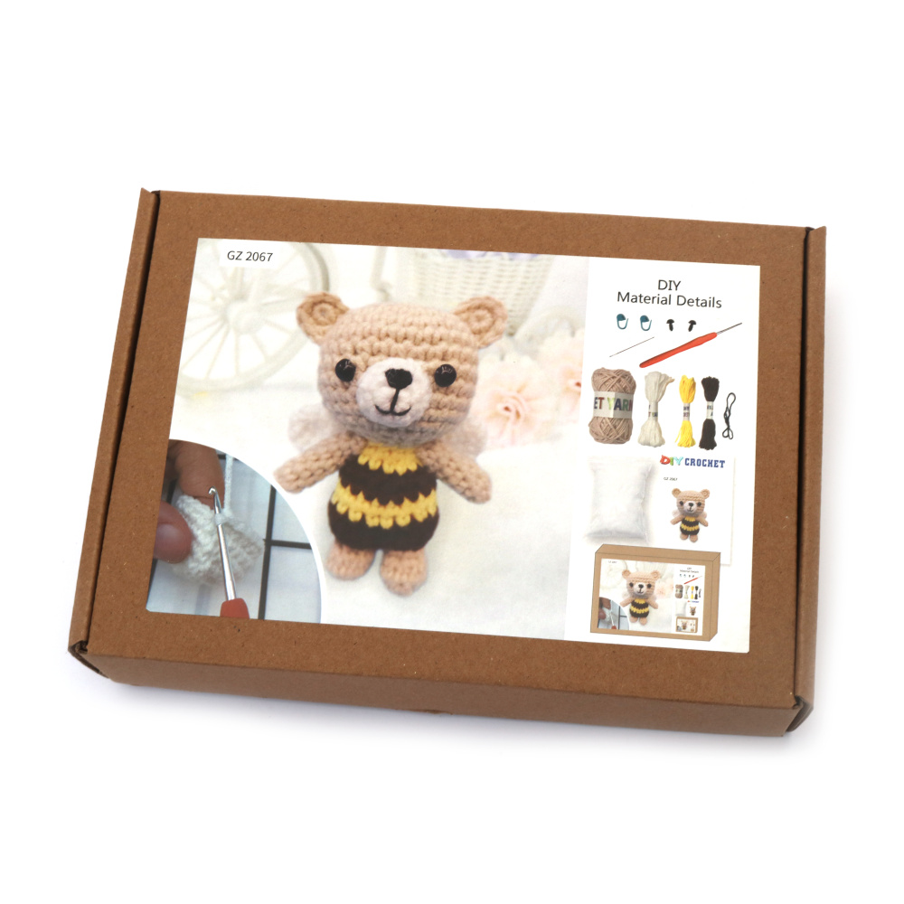Kit de croșetat Creative AMIGURUMI 60x45x50 mm - ursuleț cu aripi GZ2067