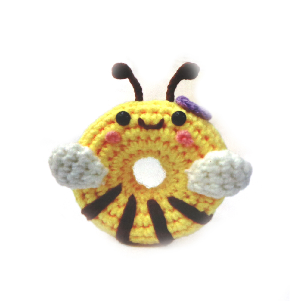 Kit de croșetat Creative AMIGURUMI 60x45x50 mm - gogoașă albină GZ2080