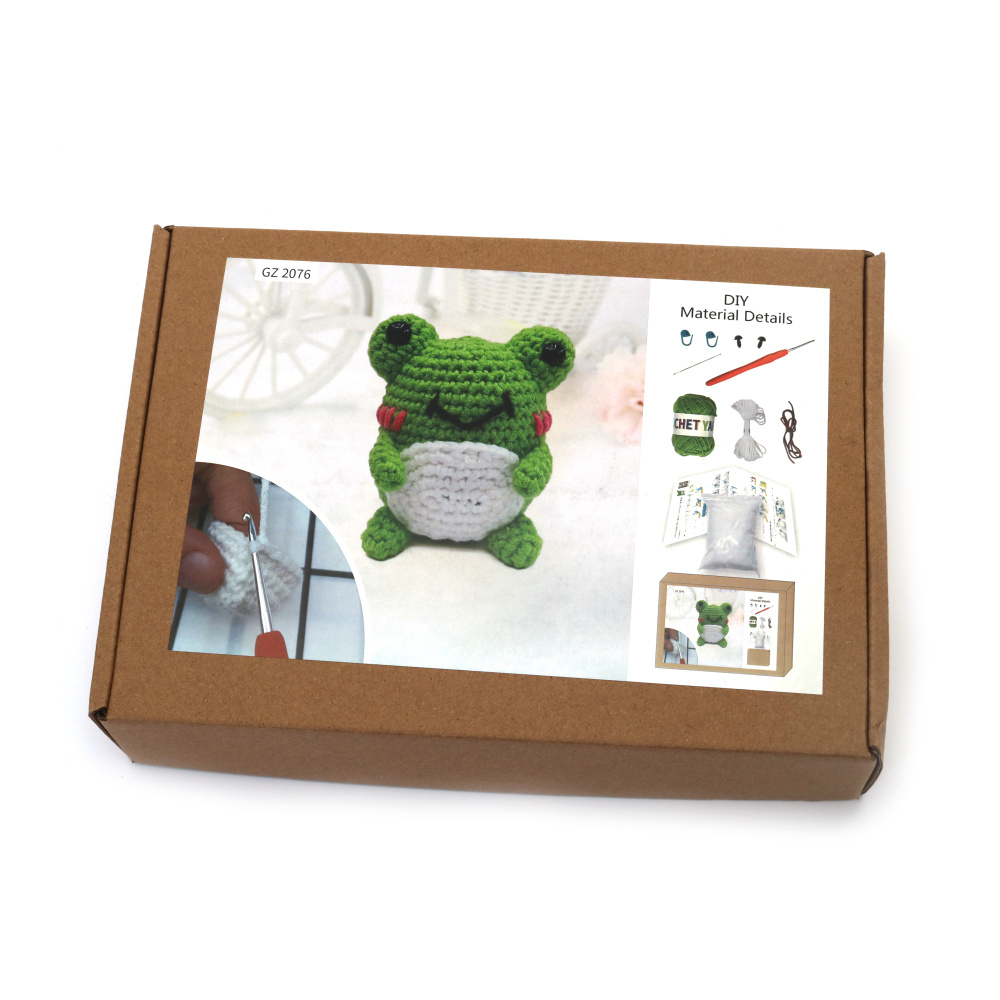Kit de croșetat Creative AMIGURUMI 60x45x50 mm - broască GZ2076