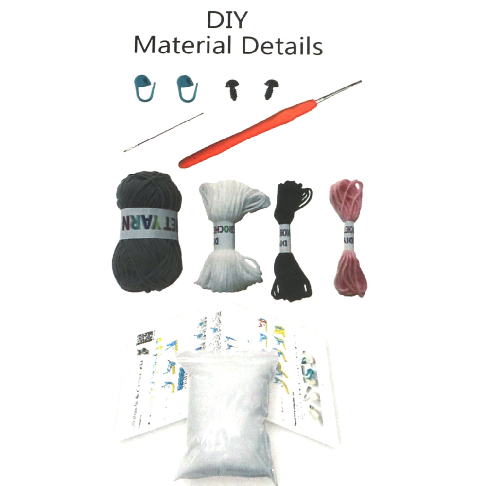 Kit de croșetat Creative AMIGURUMI 60x45x50 mm - vulpe gri GZ2087