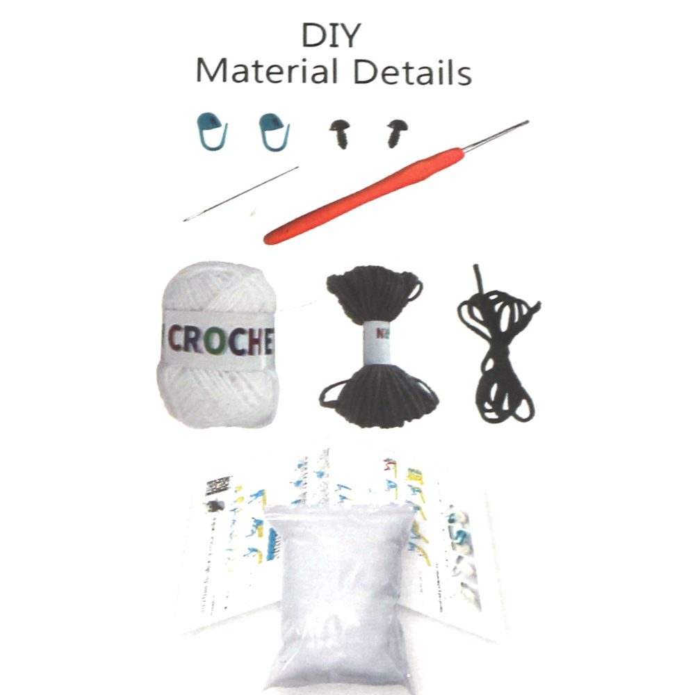 Kit creativ AMIGURUMI 60x45x50 mm pentru croșetat - ursuleț cu eșarfă GZ2088