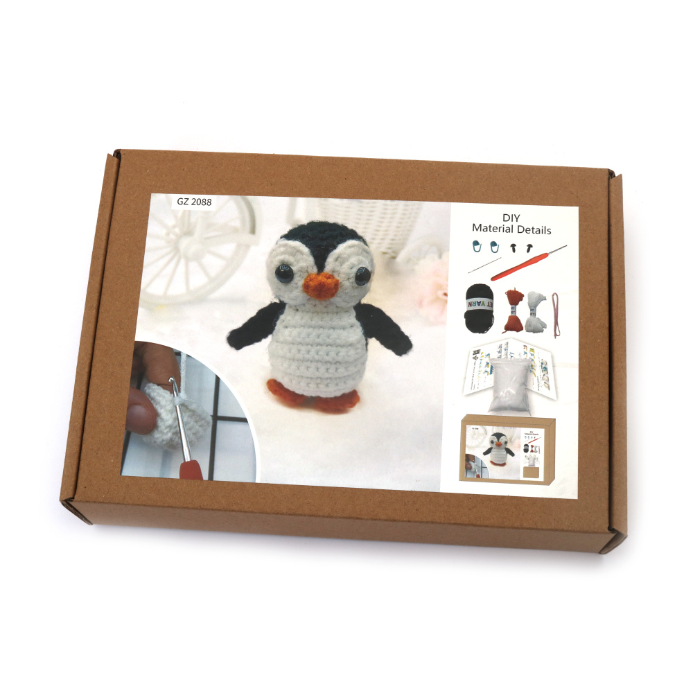 Kit de croșetat Creative AMIGURUMI 60x45x50 mm - pinguin GZ2089