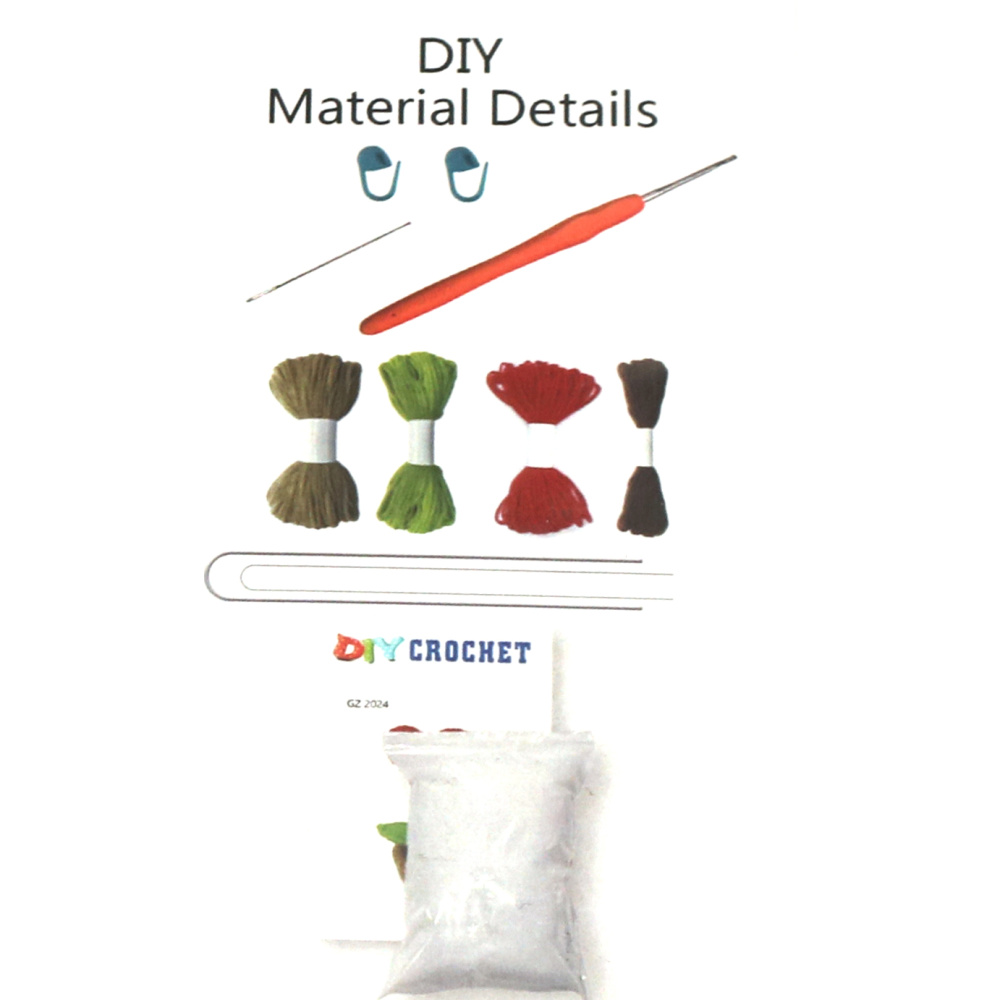 Kit de croșetat AMIGURUMI creativ 60x45x50 mm - inimă cu flori GZ2024