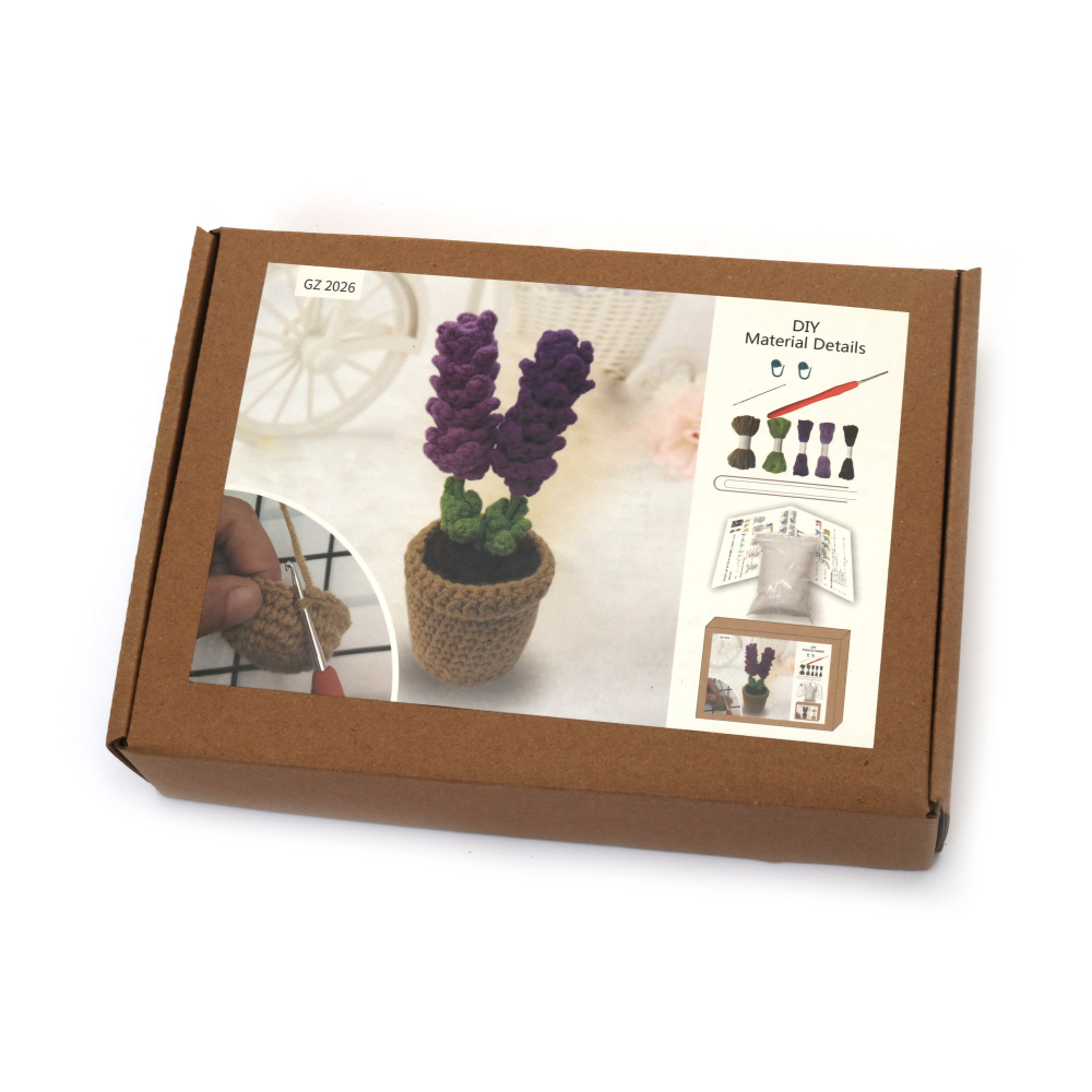 Kit de croșetat AMIGURUMI creativ 60x45x50 mm - flori de lavandă GZ2026