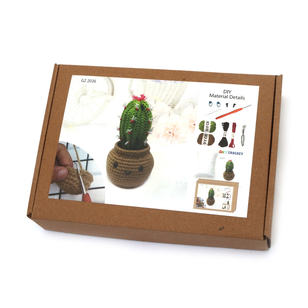 Kit de croșetat AMIGURUMI creativ 60x45x50 mm - cactus GZ2036