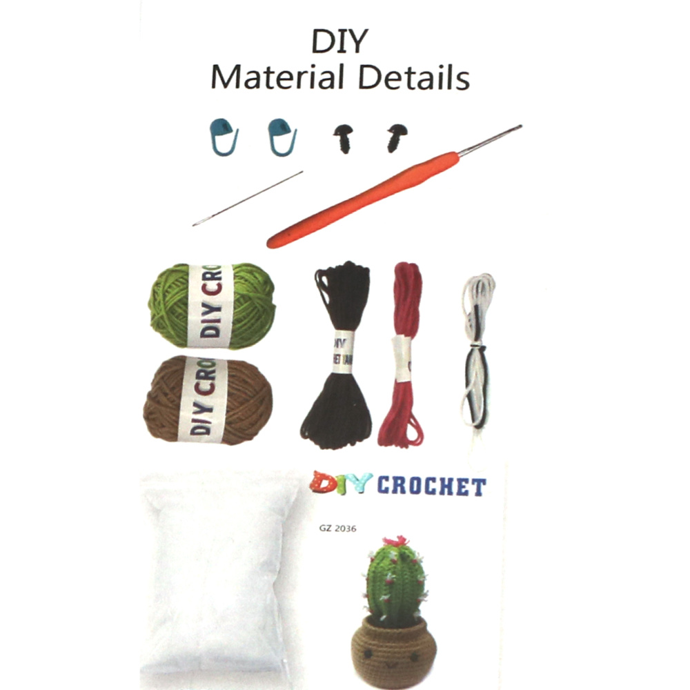 Kit de croșetat AMIGURUMI creativ 60x45x50 mm - cactus GZ2036
