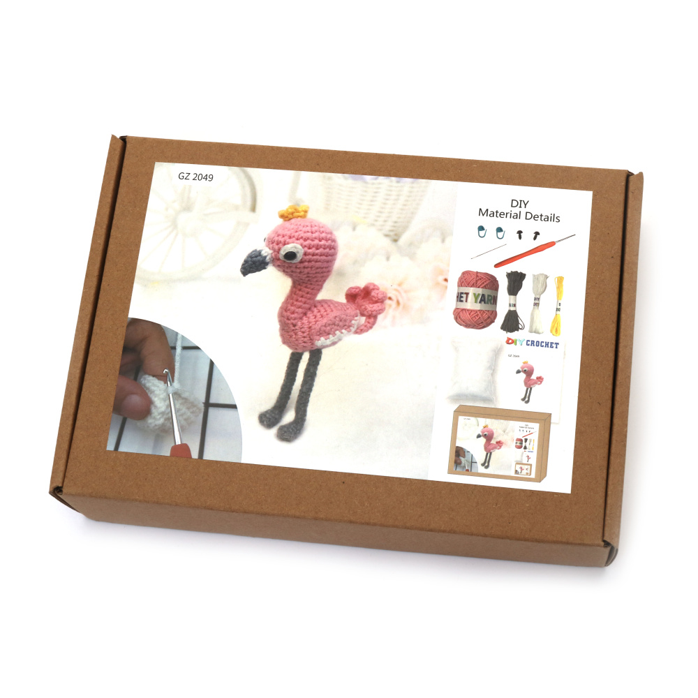 Kit de croșetat Creative AMIGURUMI 60x45x50 mm - flamingo GZ2049