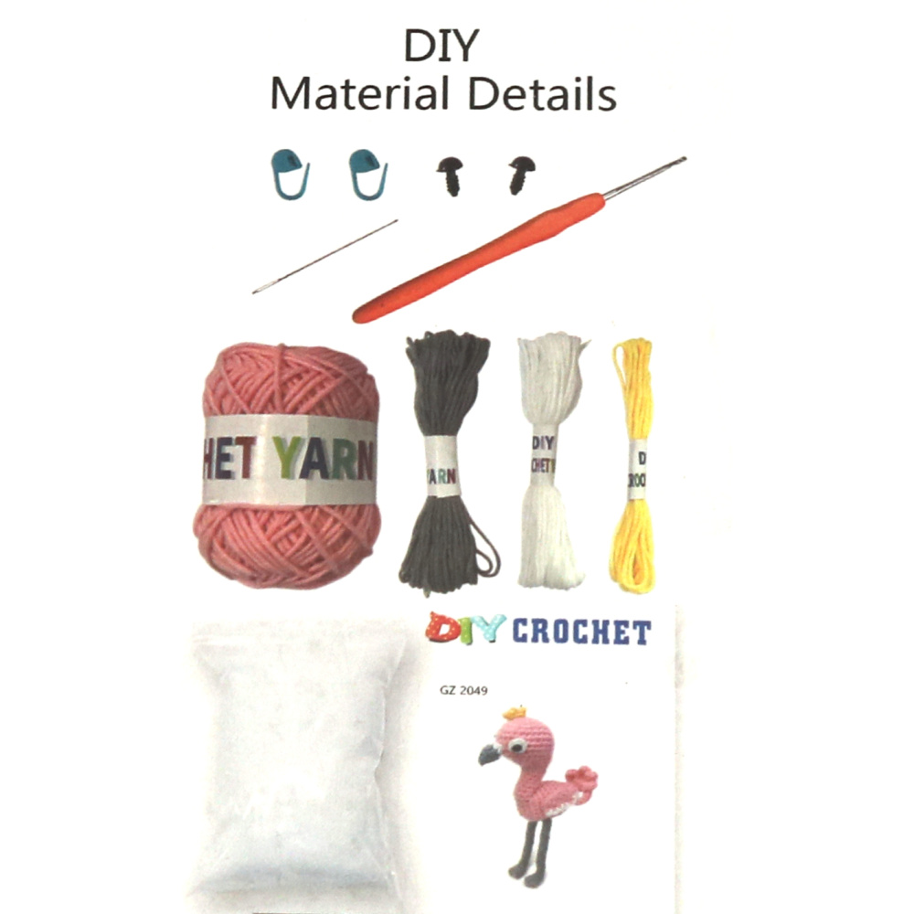 Kit de croșetat Creative AMIGURUMI 60x45x50 mm - flamingo GZ2049