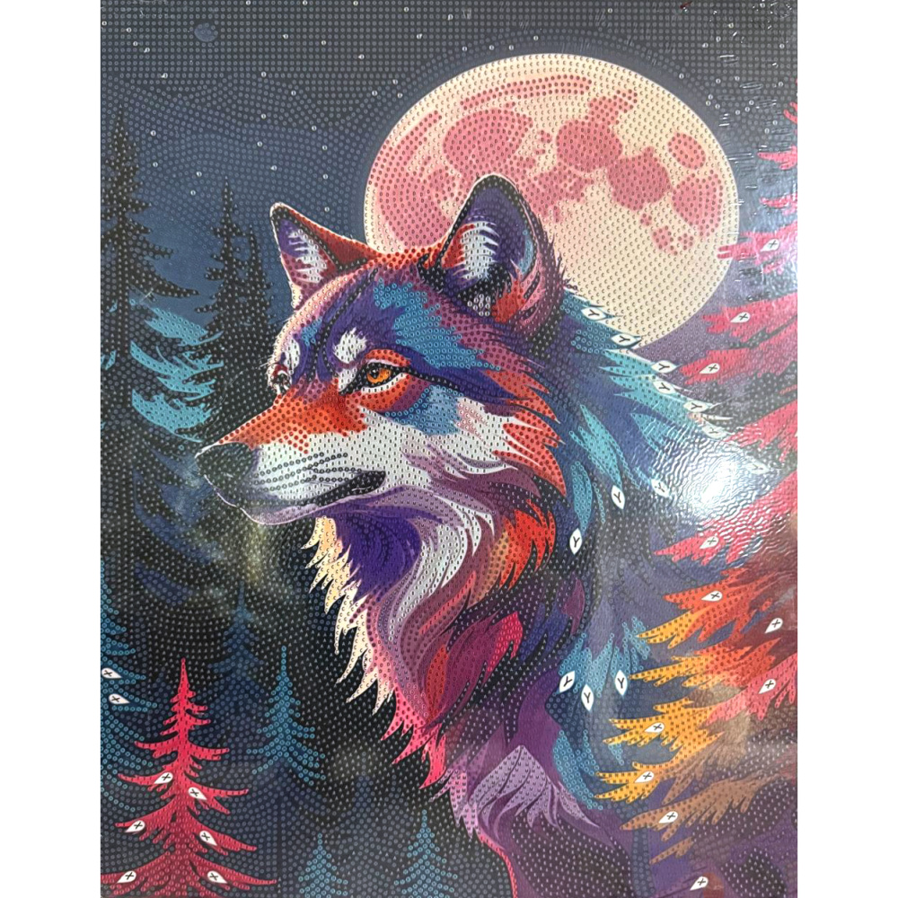 Majestic Diamond Painting 40x50 cm with Round Diamonds – Full Drill Guardian of the Forest Design with Elegant Frame BYX4508