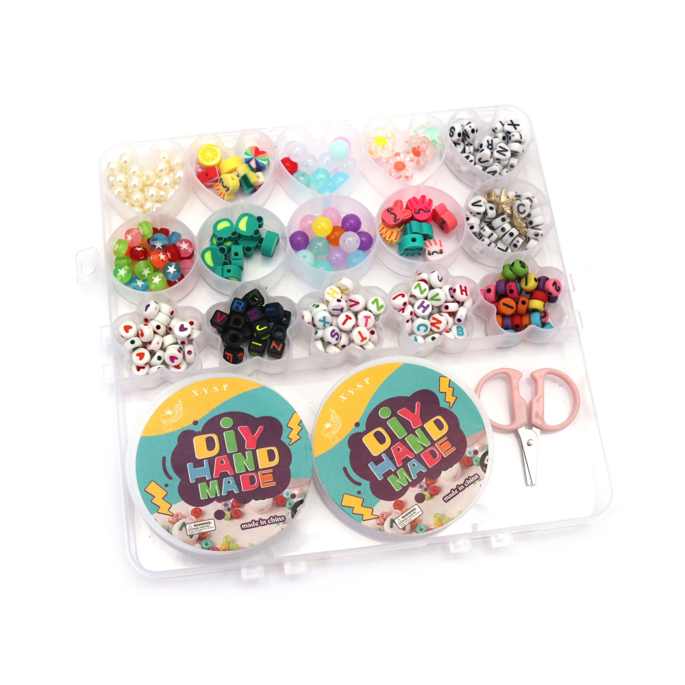Colorful Bead Jewelry Making Kit In Box With Silicone Elastic And Scissors – Mixed Colors – Perfect For Kids Creative Crafts And DIY Jewelry Making