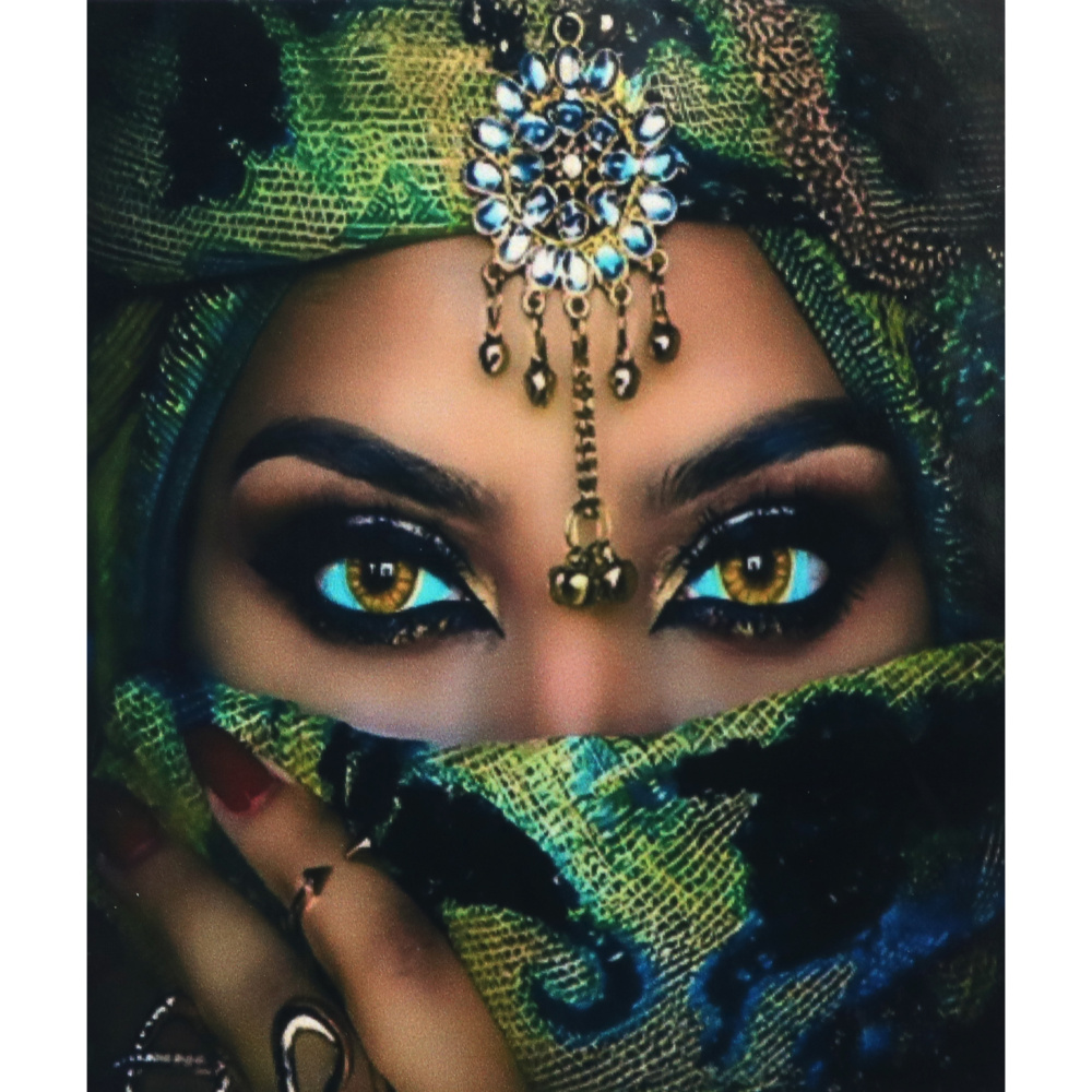 Диамантен гоблен 5D 30x40 см кръгли диаманти пълно облепяне - Мистична Лейла GLD62162