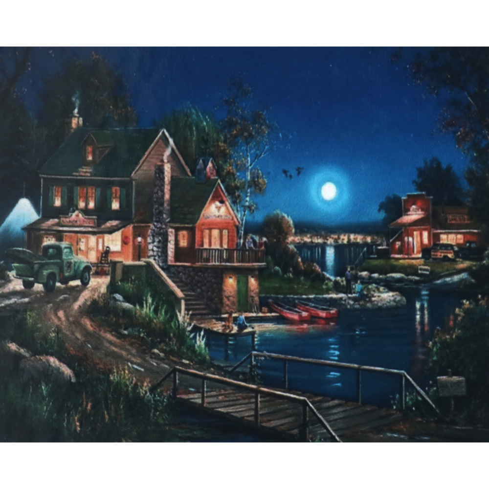 Диамантен гоблен 5D 40x50 см кръгли диаманти пълно облепяне - Нощна хижа GLE76352