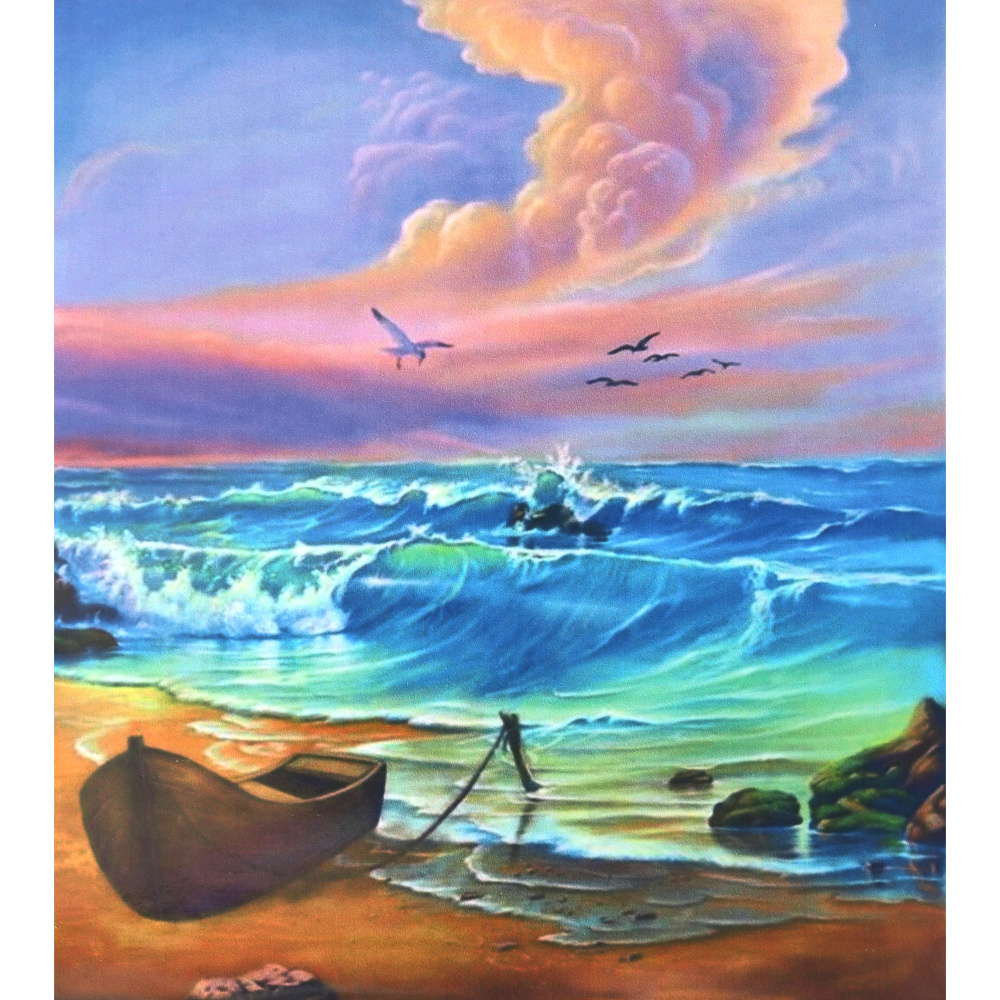 Комплект рисуване по номера 30x40 см -Край брега на спомените - KTL1721