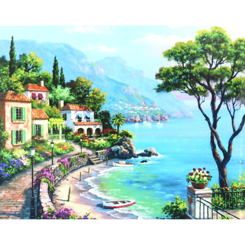 Комплект рисуване по номера 30x40 см -Италиански бряг - KTL1926