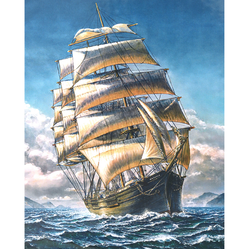 Комплект рисуване по номера 30x40 см -Сребърни платна - KTL3729