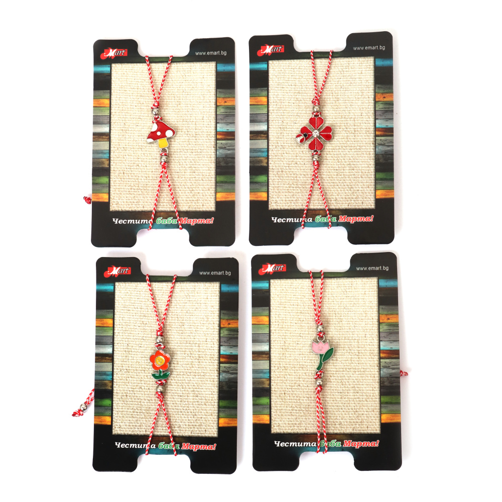 Brățară Martisor cu flori și burete