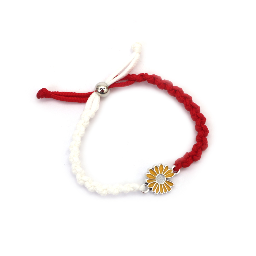 Brățări Martisor tricotate manual cu o floare 10 bucăți