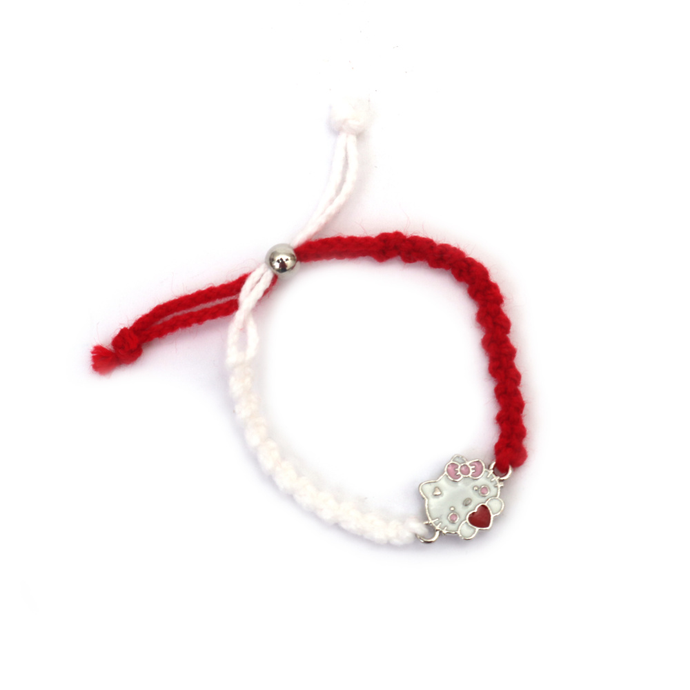 Brățări Martisor  tricotate manual pentru copii - cu un pisoi 10 bucăți