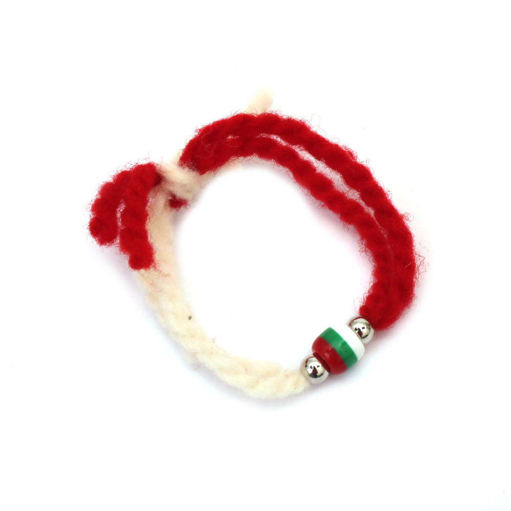 Brățări din lână Martisor  cu tricolor 10 bucăți