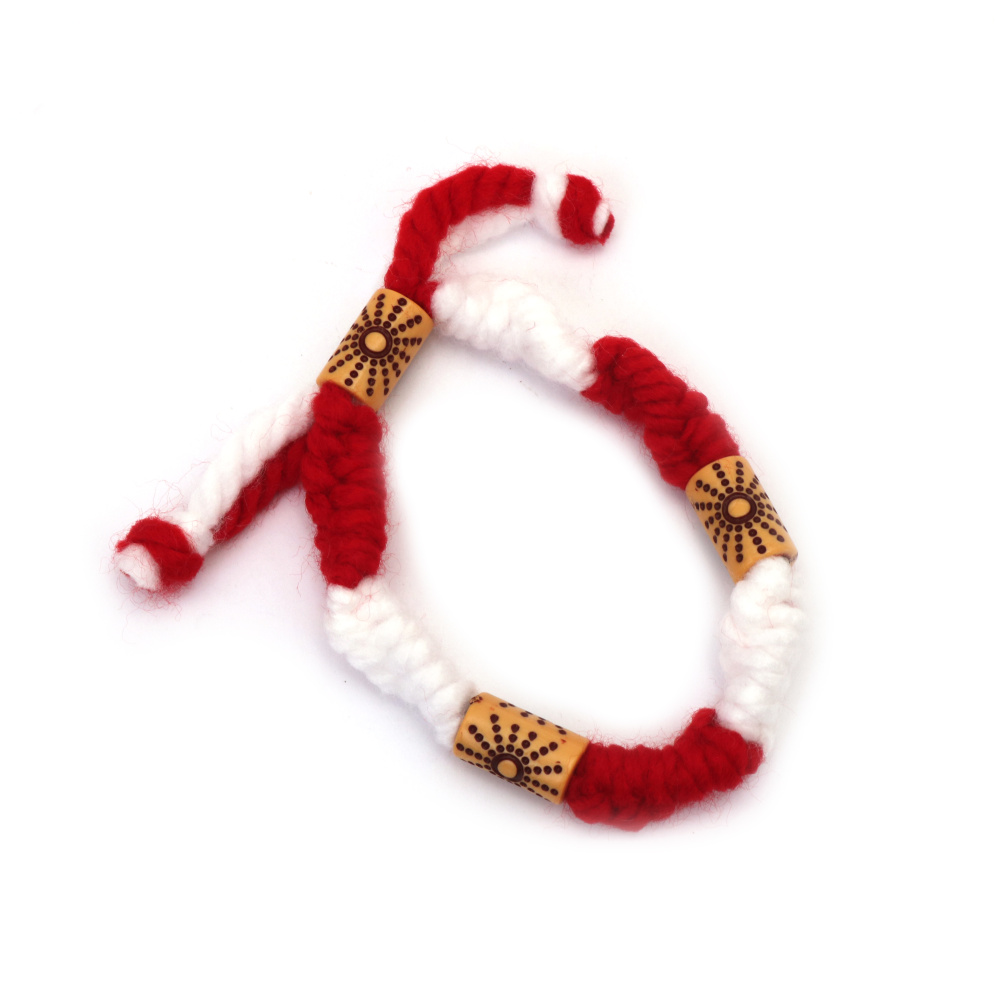 Brățări Martisor tricotate manual cu mărgele 10 bucăți