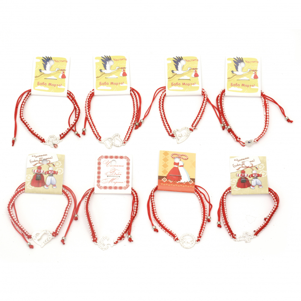 Гривна макраме МИКС метална фигурка - 10 броя