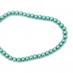 String Glass Round Pearl Beads for DIY Jewelry, 4mm, Hole: 1mm, Light Blue, 80cm, approx  216 pieces
