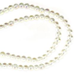 Șiruri mărgele bile de sticlă 8mm gaură 1mm galben pal ~ 102 bucăți